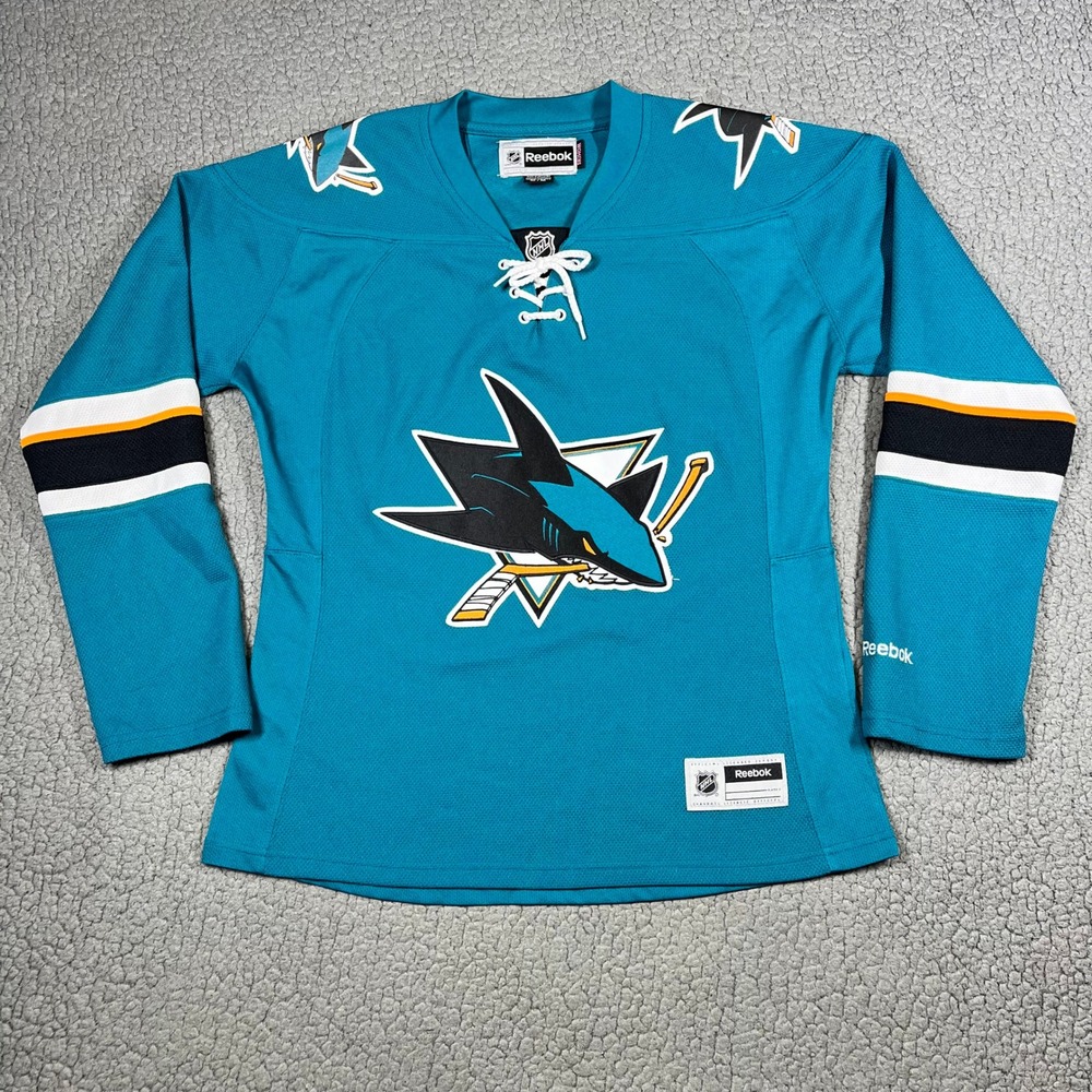 Reebok San Jose Sharks NHL Teal Hockey Jersey Womens Medium 7214W 14